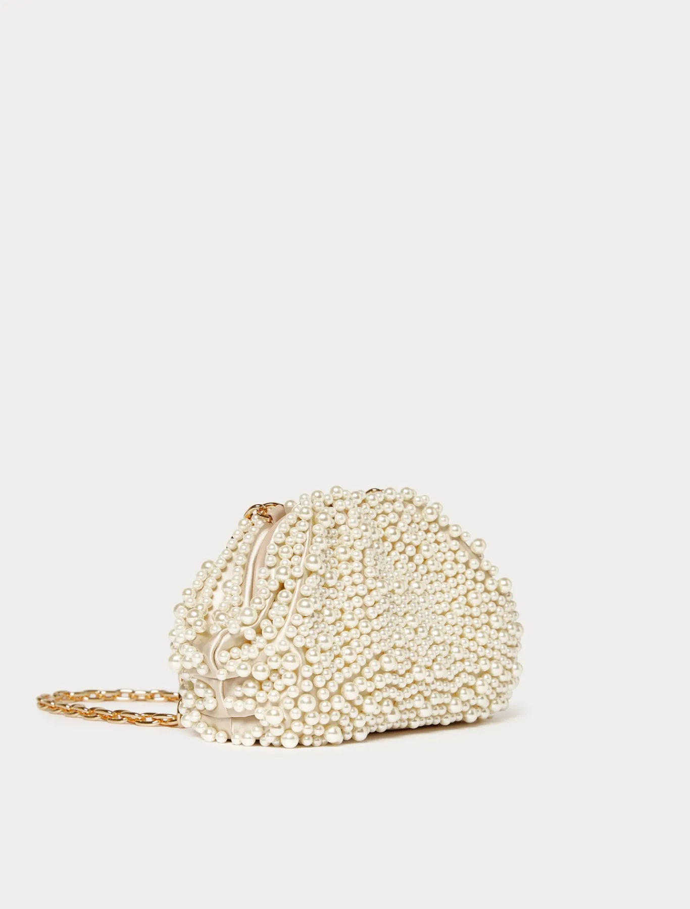 Marina Rinaldi Pochette en satin avec perles BEIGE Online