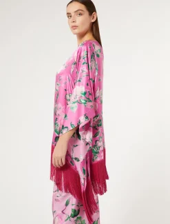 Marina Rinaldi Poncho en satin de soie ROSE New