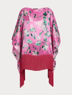 Marina Rinaldi Poncho en satin de soie ROSE New