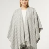 Marina Rinaldi Poncho en tissu teint en fil GRISMOYEN Outlet