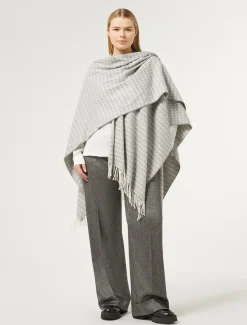 Marina Rinaldi Poncho en tissu teint en fil GRISMOYEN Outlet