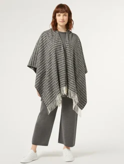 Marina Rinaldi Poncho en tissu teint en fil NOIRBLANC Hot