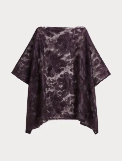 Marina Rinaldi Poncho en tulle brodé BORDEAUX Best