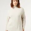 Marina Rinaldi Pull à col roulé en cachemire mélangé BEIGE Clearance