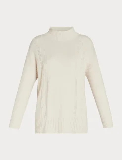 Marina Rinaldi Pull à col roulé en cachemire mélangé BEIGE Clearance