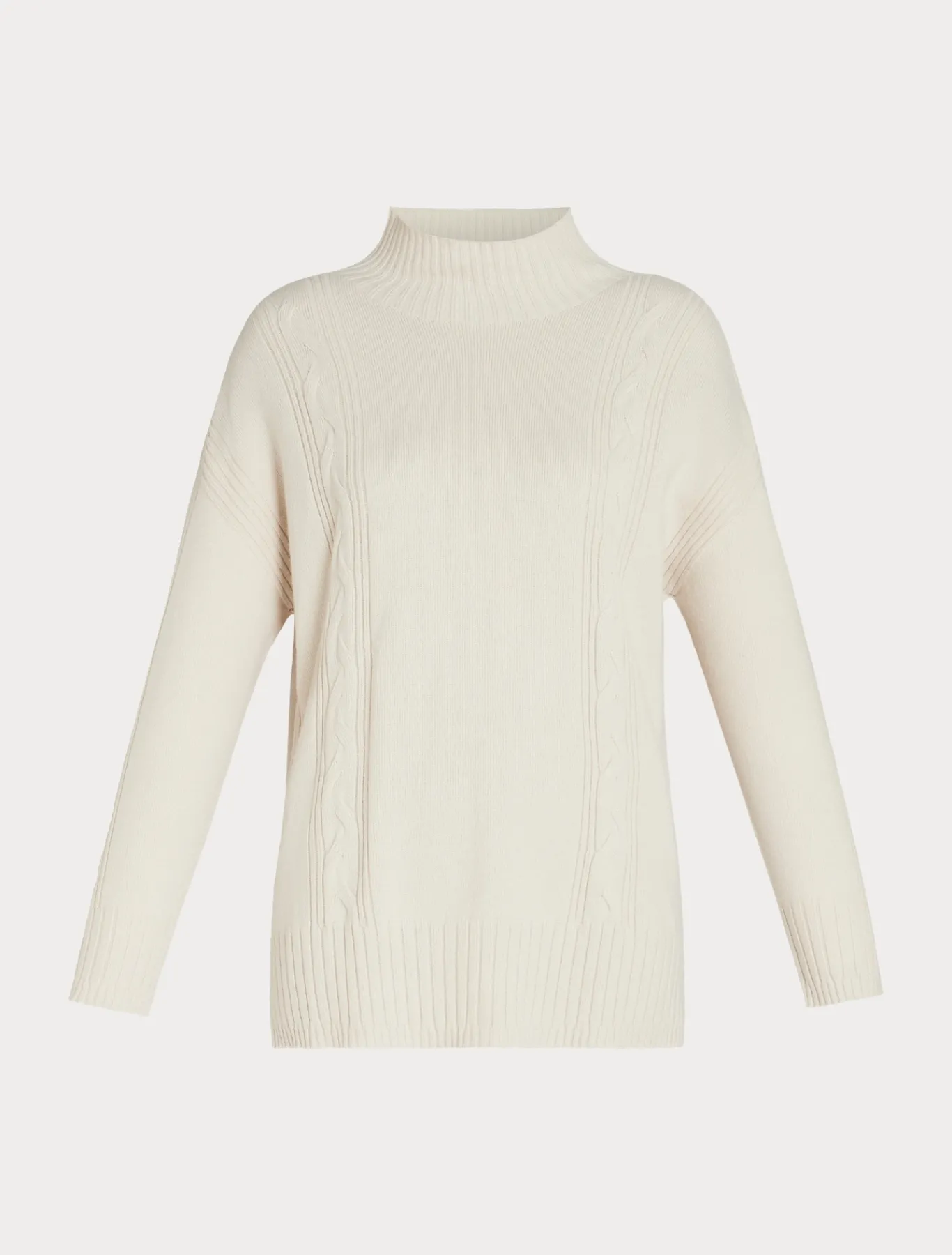 Marina Rinaldi Pull à col roulé en cachemire mélangé BEIGE Clearance