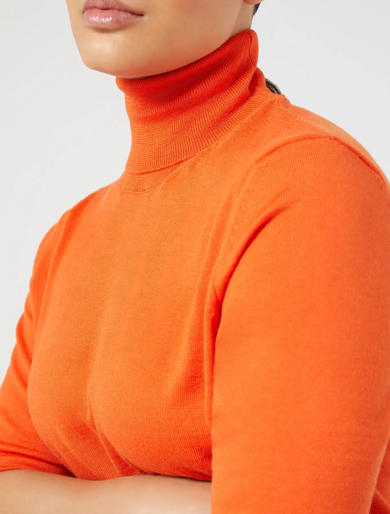 Marina Rinaldi Pull à col roulé en laine ORANGE Fashion