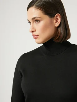 Marina Rinaldi Pull à col roulé en laine NOIR Outlet