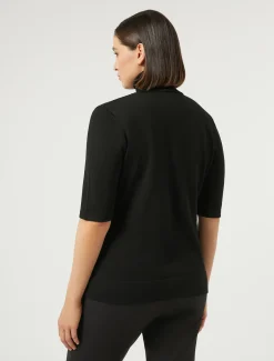 Marina Rinaldi Pull à col roulé en laine NOIR Outlet