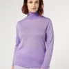 Marina Rinaldi Pull à col roulé en soie et cachemire LILAS New