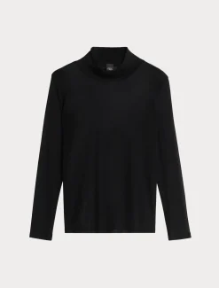 Marina Rinaldi Pull à col roulé en tulle stretch NOIR Best