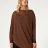 Marina Rinaldi Pull côtelé asymétrique CARAMEL Sale