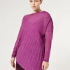 Marina Rinaldi Pull côtelé asymétrique ROSE Hot
