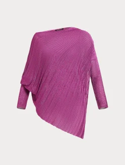 Marina Rinaldi Pull côtelé asymétrique ROSE Hot