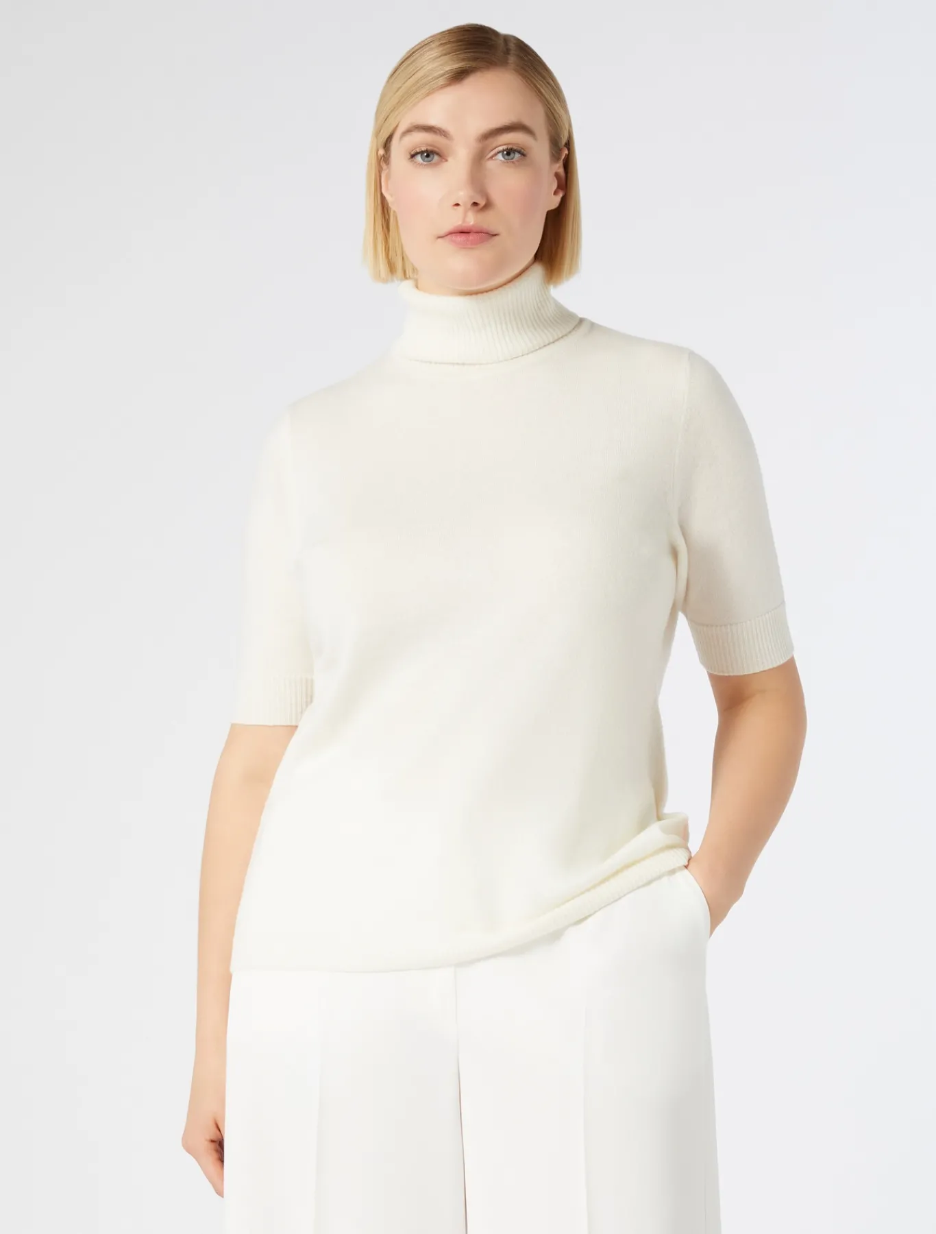 Marina Rinaldi Pull en cachemire BLANC New