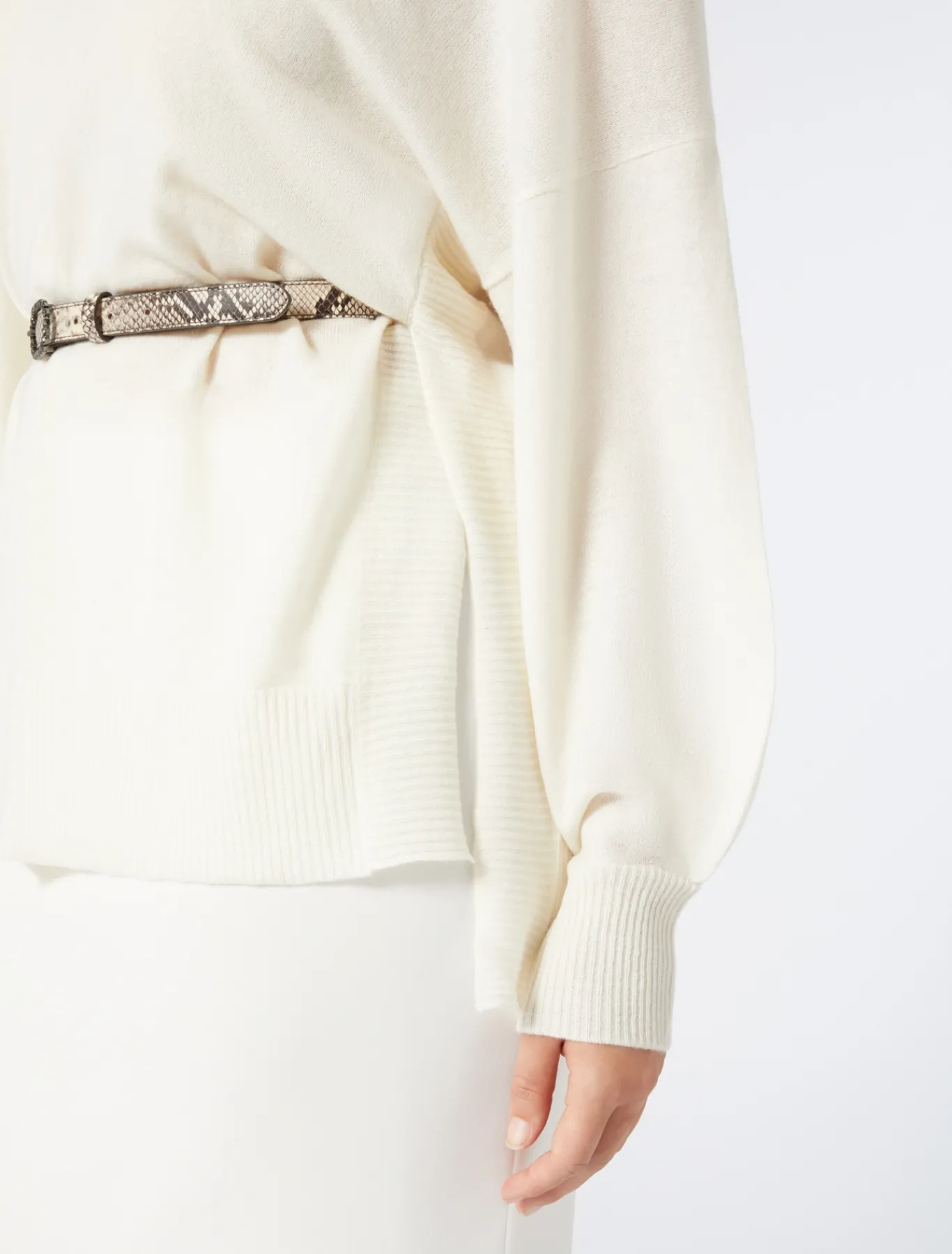 Marina Rinaldi Pull en cachemire BLANC New