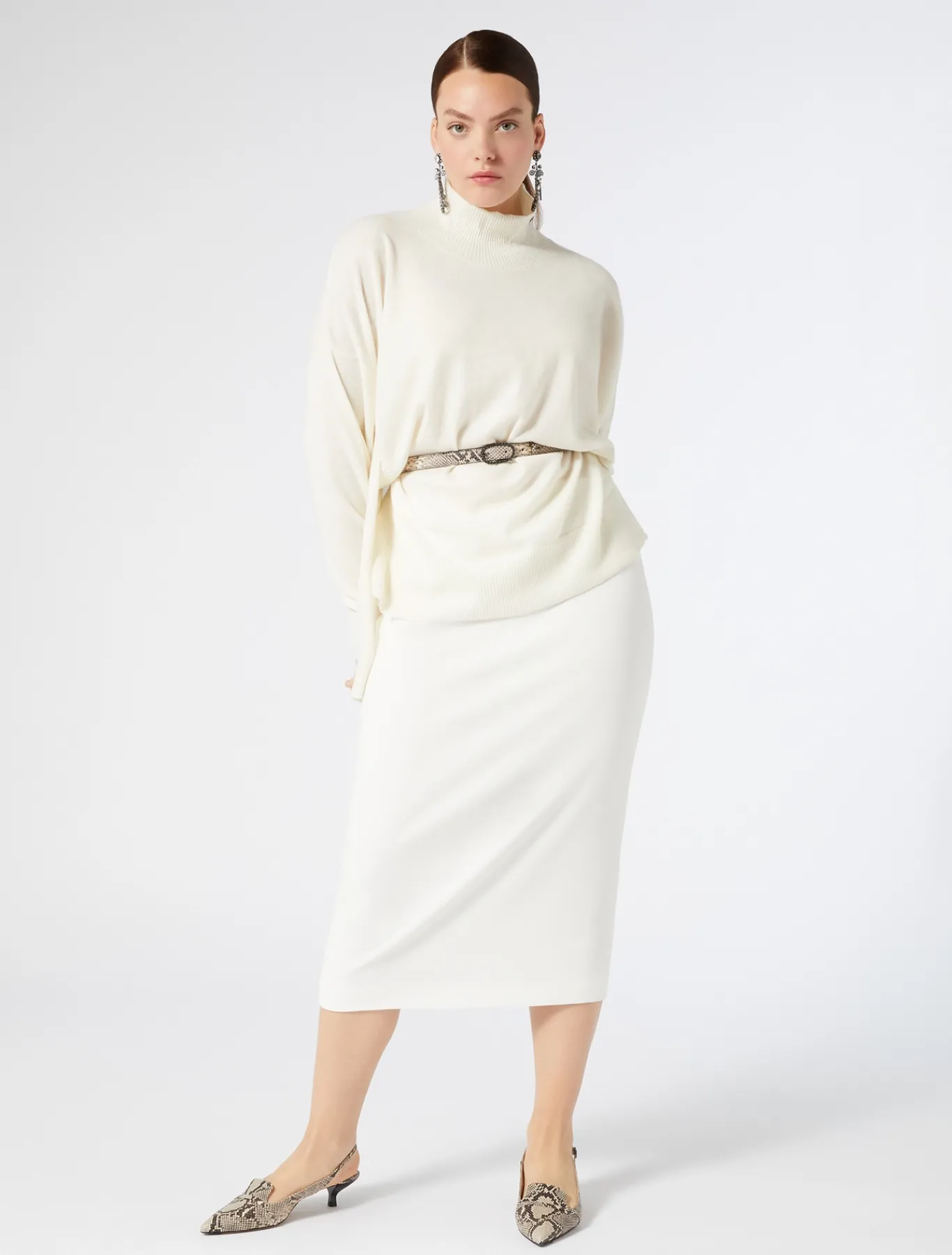 Marina Rinaldi Pull en cachemire BLANC New