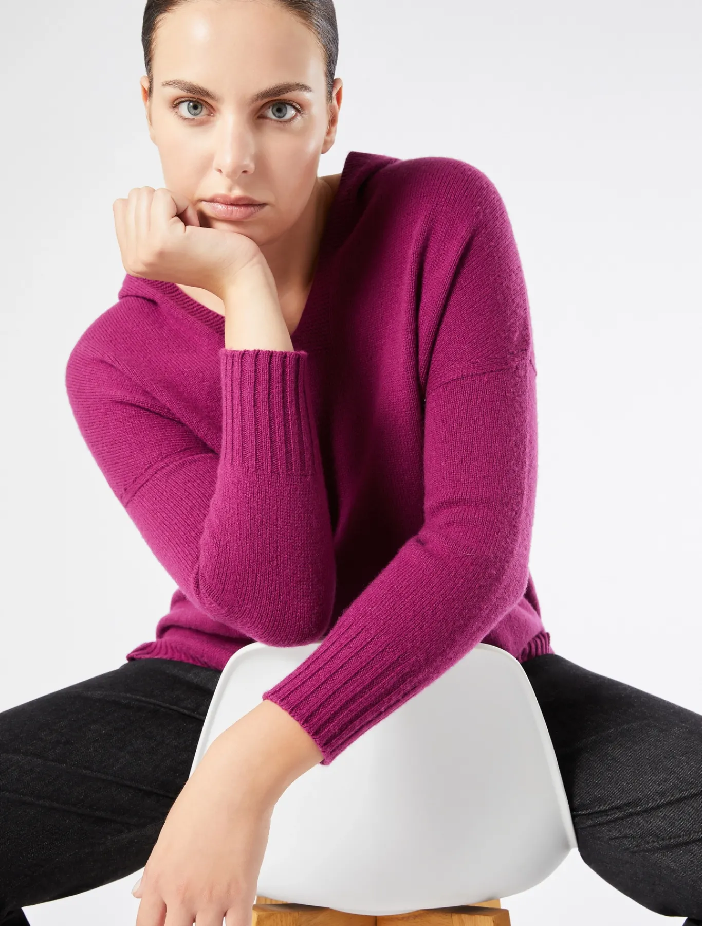 Marina Rinaldi PULL en cachemire mélangé BORDEAUX Discount