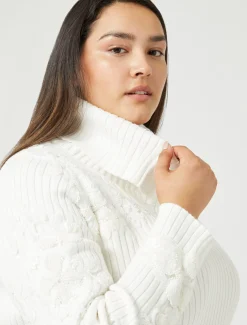 Marina Rinaldi Pull en coton avec broderies BLANCNEUTRE Hot