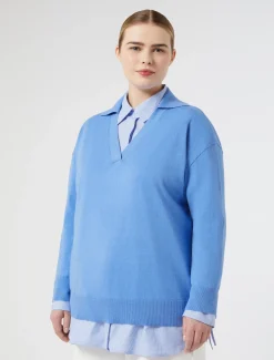Marina Rinaldi Pull en coton cachemire GRISBLEU Clearance