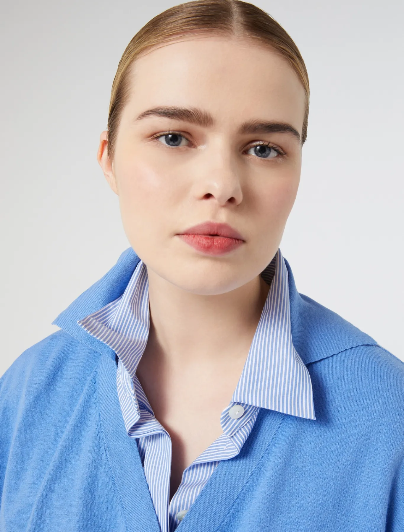 Marina Rinaldi Pull en coton cachemire GRISBLEU Clearance