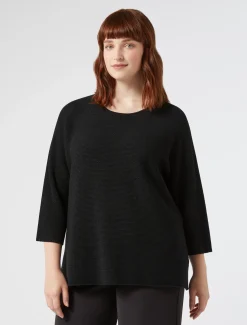 Marina Rinaldi Pull en crêpe de coton NOIR Clearance