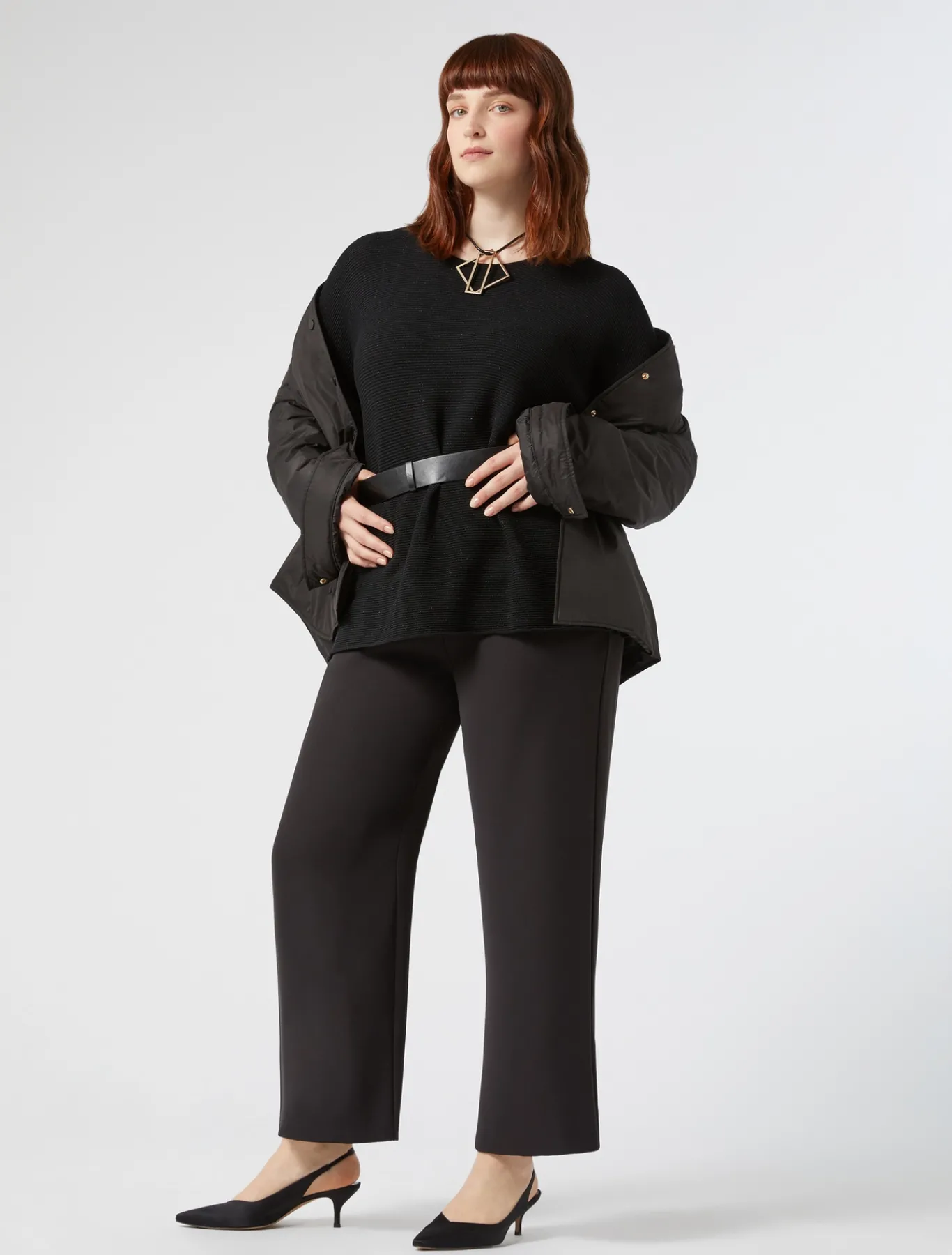 Marina Rinaldi Pull en crêpe de coton NOIR Clearance