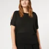 Marina Rinaldi Pull en crêpe de viscose NOIR Outlet