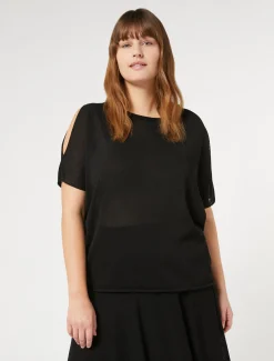 Marina Rinaldi Pull en crêpe de viscose NOIR Outlet