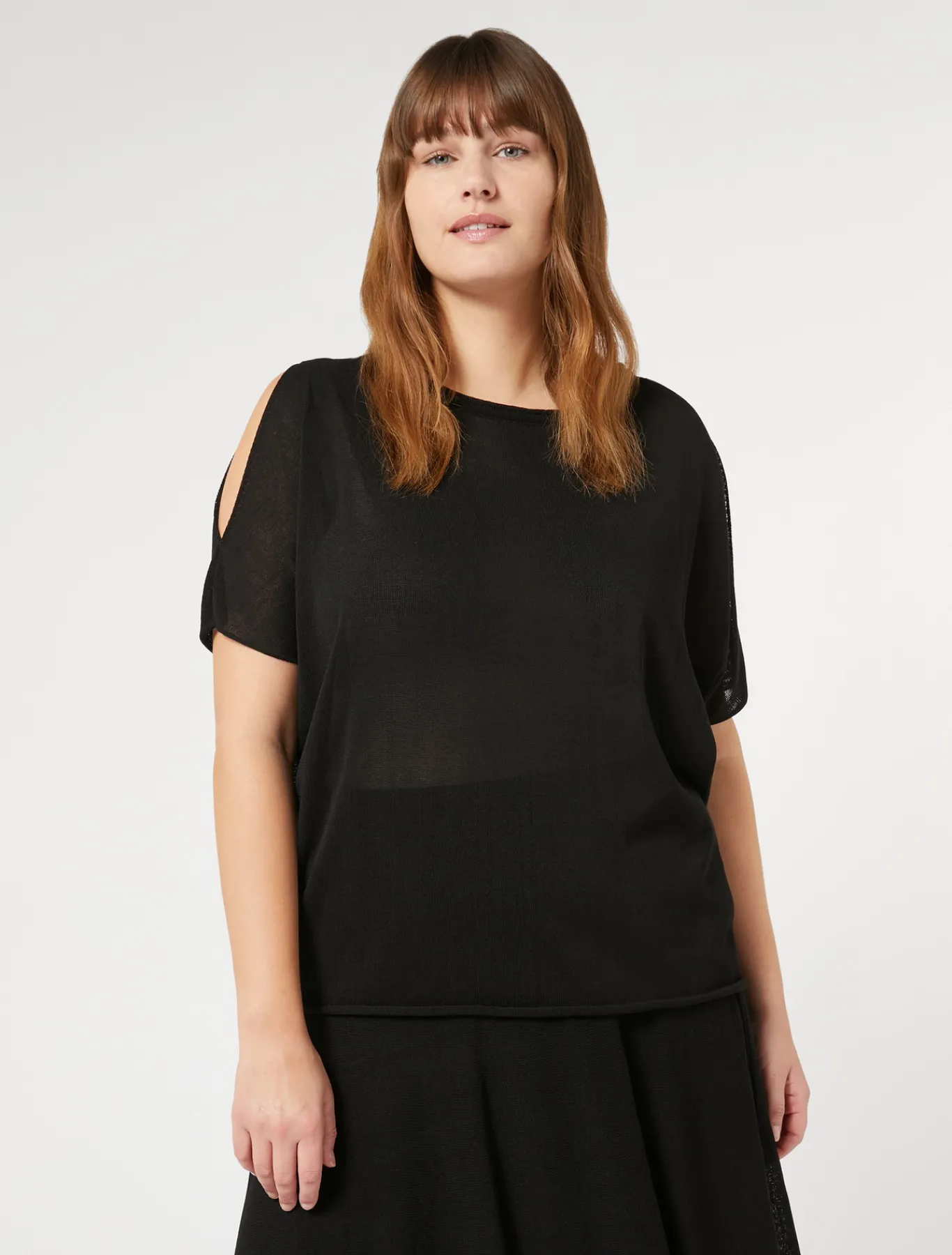 Marina Rinaldi Pull en crêpe de viscose NOIR Outlet