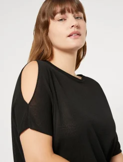 Marina Rinaldi Pull en crêpe de viscose NOIR Outlet