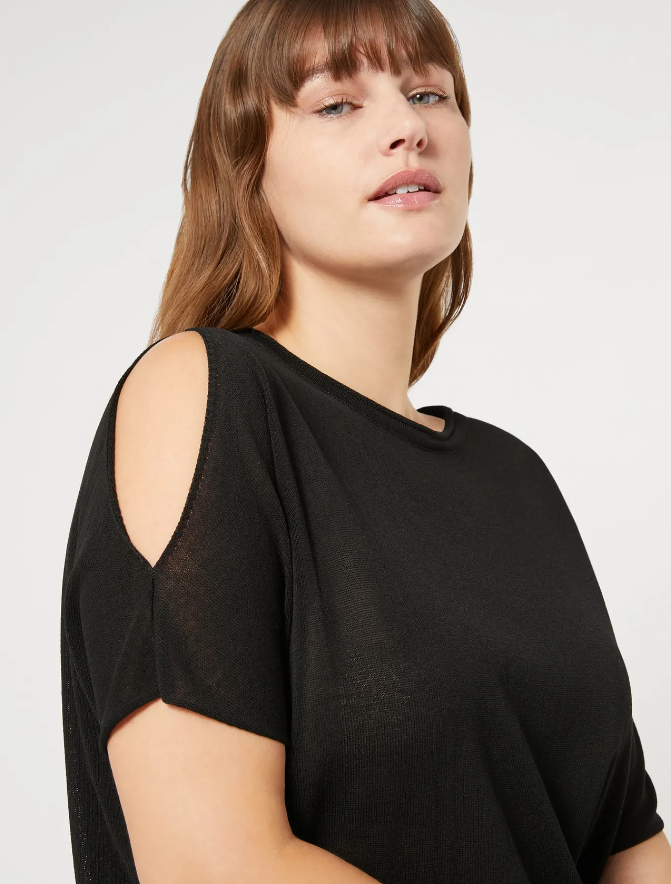 Marina Rinaldi Pull en crêpe de viscose NOIR Outlet