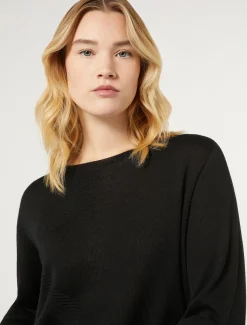Marina Rinaldi Pull en fil de laine NOIR New