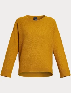 Marina Rinaldi Pull en fil de laine MOUTARDE New