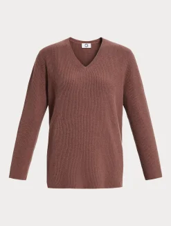 Marina Rinaldi Pull en laine et cachemire ROUILLE Clearance