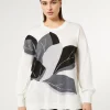 Marina Rinaldi Pull en laine et soie mélangées BLANC Outlet