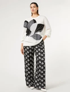 Marina Rinaldi Pull en laine et soie mélangées BLANC Outlet