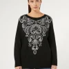 Marina Rinaldi Pull en laine et viscose NOIR New