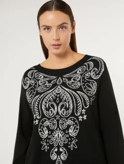 Marina Rinaldi Pull en laine et viscose NOIR New