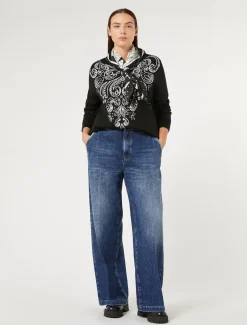 Marina Rinaldi Pull en laine et viscose NOIR New