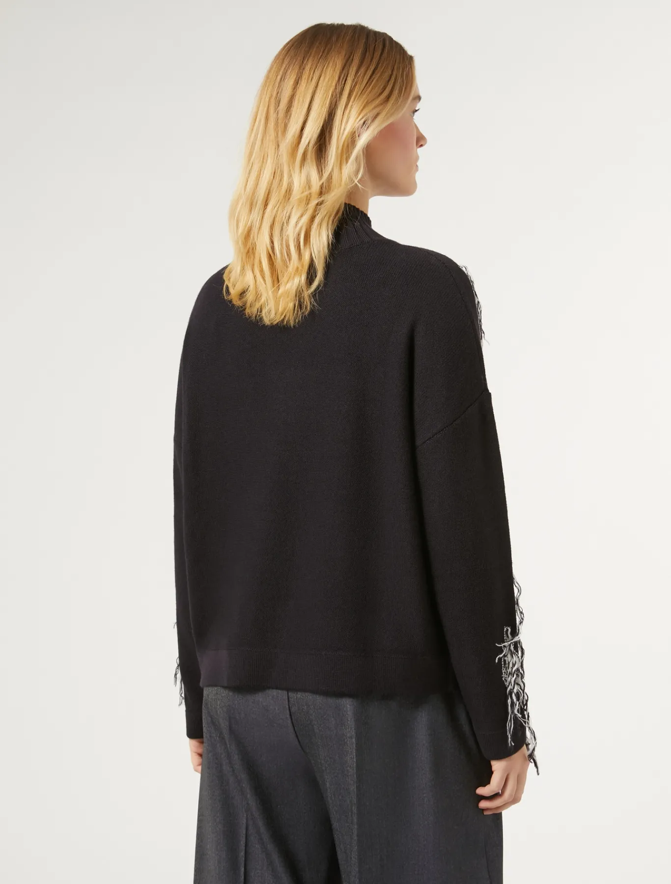 Marina Rinaldi Pull en laine jacquard mélangée BLEUNUIT Fashion