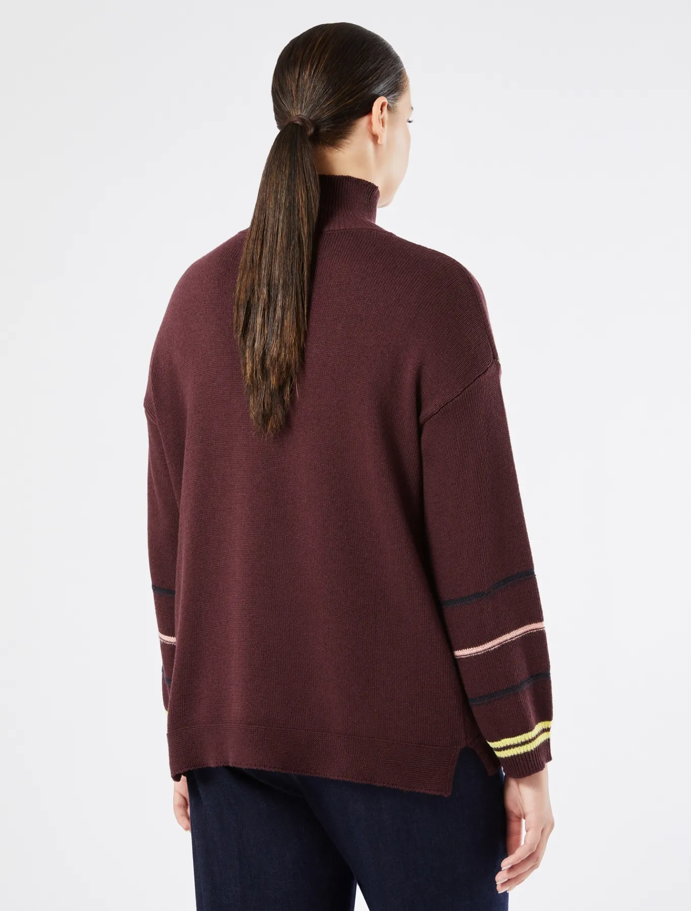 Marina Rinaldi Pull en laine mélangée AUBERGINE Clearance