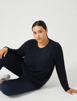 Marina Rinaldi Pull en laine mélangée BLEUNUIT Clearance