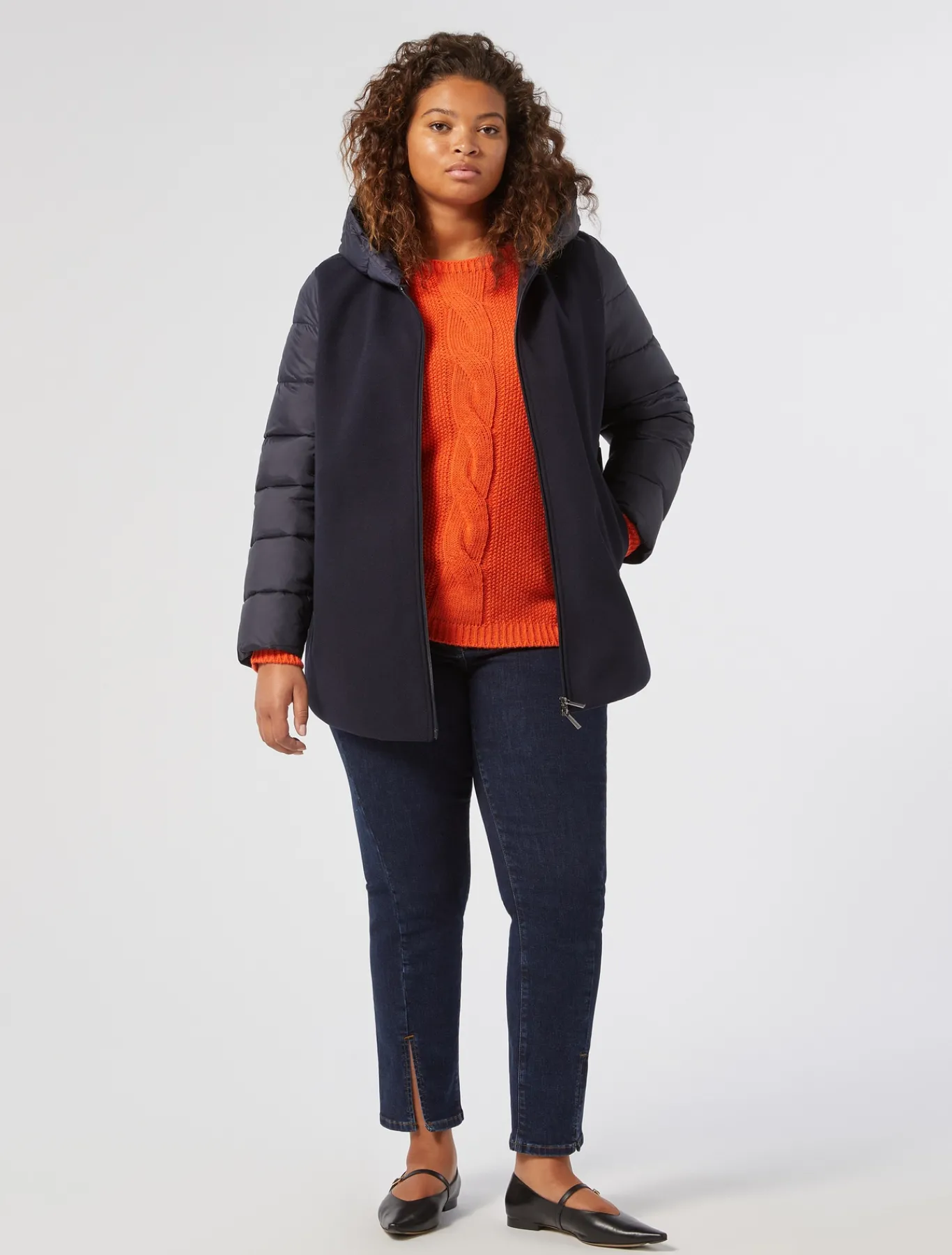 Marina Rinaldi Pull en laine mélangée ORANGE Discount