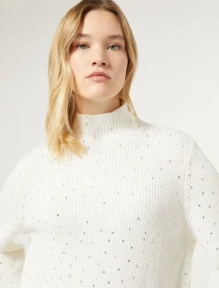 Marina Rinaldi Pull en laine mélangée avec strass BLANC Best
