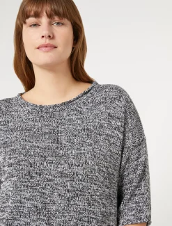 Marina Rinaldi Pull en laine mélangée moulinée NOIR Hot