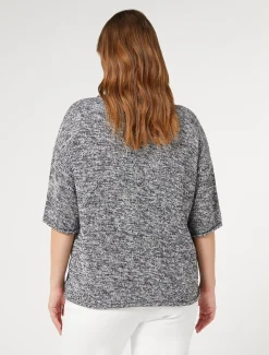 Marina Rinaldi Pull en laine mélangée moulinée NOIR Hot