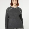 Marina Rinaldi Pull en mélange de cachemire GRISFONCE New