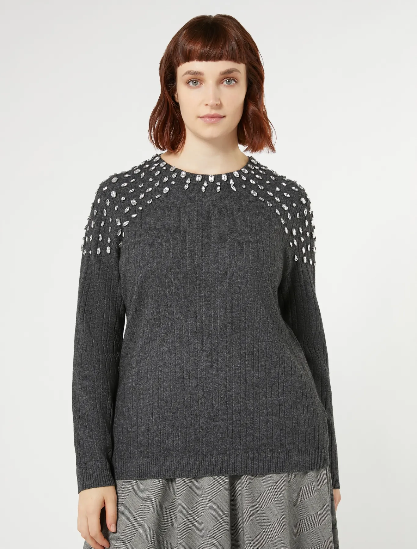 Marina Rinaldi Pull en mélange de cachemire GRISFONCE New