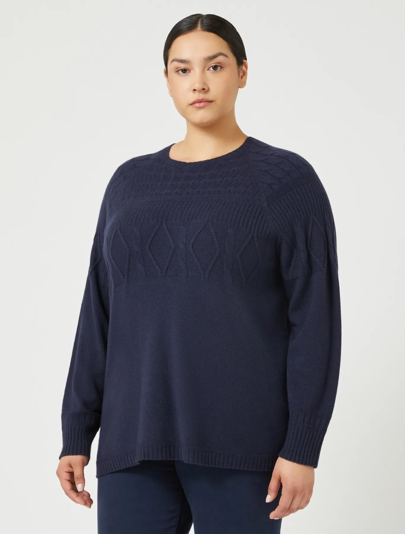 Marina Rinaldi Pull en mélange de cachemire BLEUNUIT Sale
